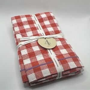 Anthropologie Red and White Gingham Napkins